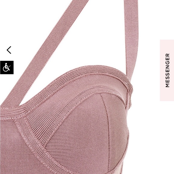 House of CB Perrina Mauve Sheer Lace Bandage Dress With High Waisted Briefs - Picture 8 of 15